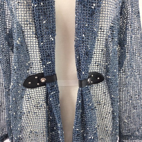 Krazy Kat Weave Blue Open Jacket, Size Large - Picture 3 of 8